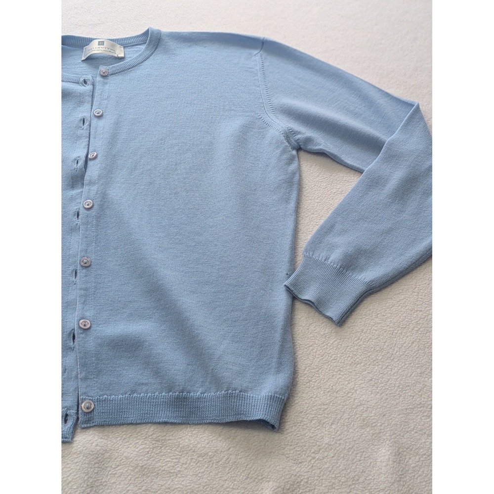 Ballantyne Blue Scotland 100% Pure New Wool Cardigan Sweater Button Down Small - Picture 7 of 16
